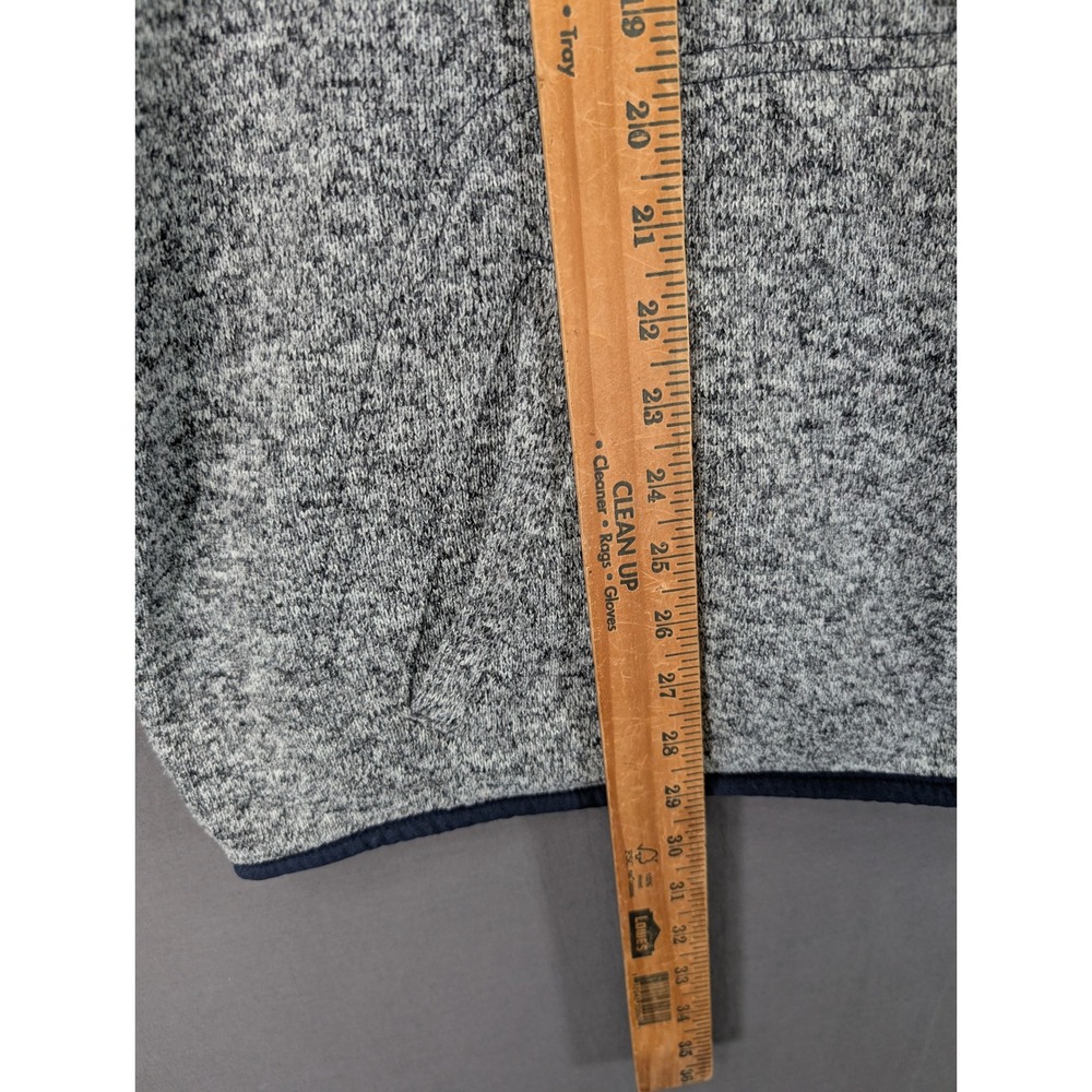 Prince & Fox Mens Heather Gray Navy Blue Quarter Snap Fleece Pullover XL - Picture 3 of 7